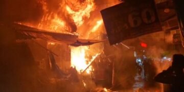 Massive fire